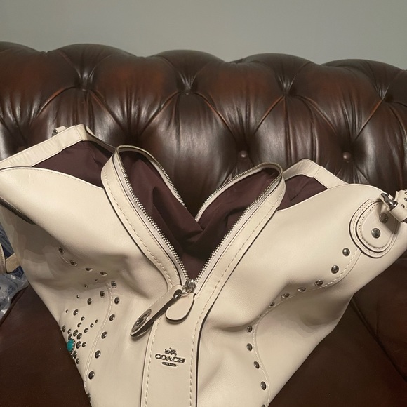 Coach Edie Shoulder Leather Bag 42 With Western Rivets. Original Price $660 - Picture 14 of 16